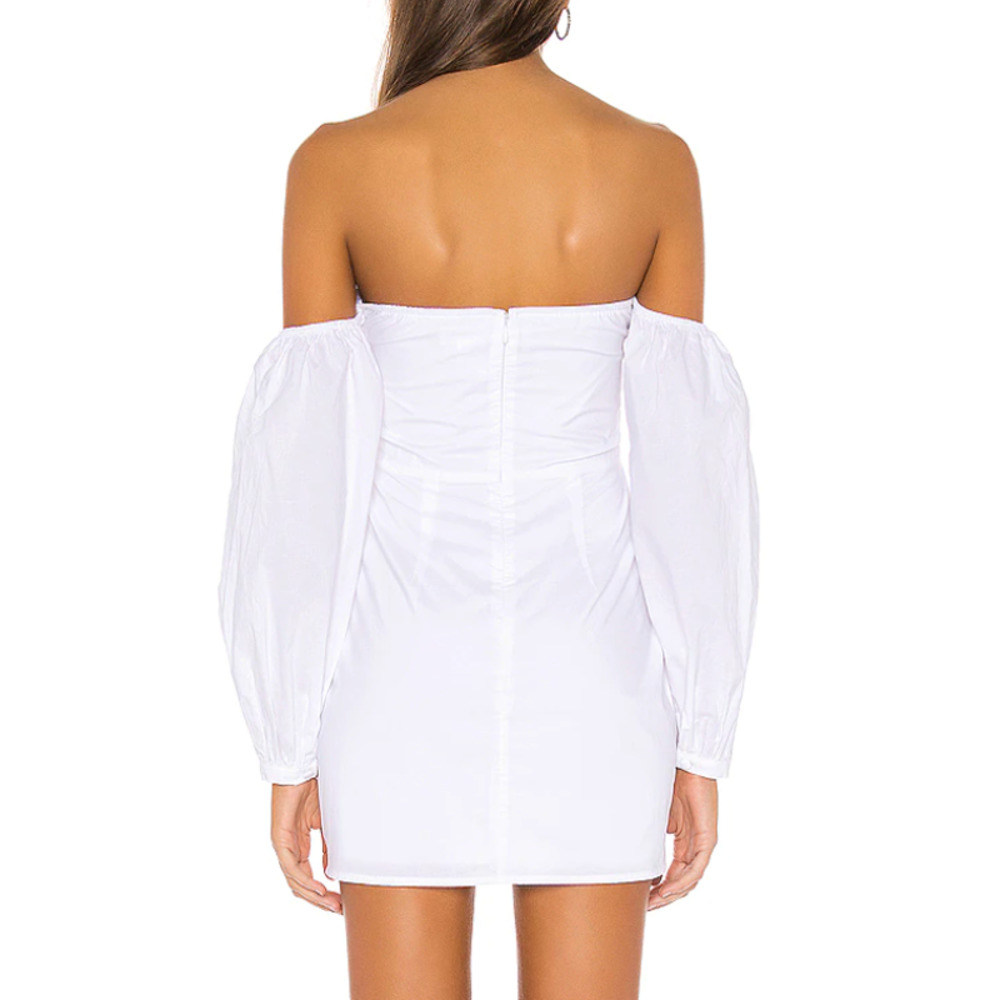 Revolve Superdown White Off Shoulder Milkmaid Dre… - image 3